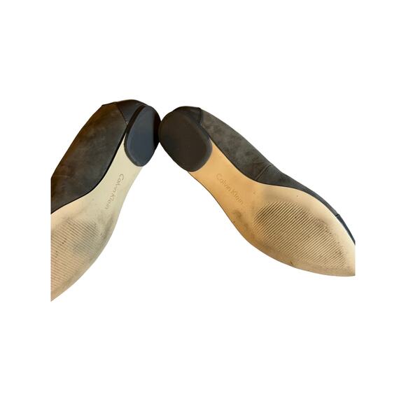 Calvin Klein Suede Pointed Toe Ballet Flats Gray 6.5 - Picture 5 of 7